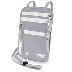 HERO 목 지갑 RFID 차단 여권 홀더 쉽게 숨길 수 있는 여행용 파우치