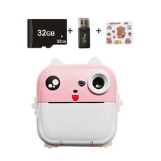 조아와 미니 사진기 고화질 흑백 인화 즉석카메라 프린트카메라, 1개, 5.+ 32G + 카드 리더기 + 캐릭터 스티커 A, 기본 색상