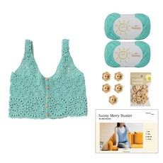 [DIY패키지] 써니 메리 뷔스티에 (써니 2볼+ 레터링 플라워 나무단추 +인쇄도안), 120 민트, 1세트