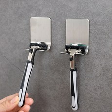 [무타공일상]무타공 스텐 접착식 면도기 거치대, 상세페이지 참조, 1개