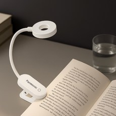 파나소닉 LED 집게식 자석 스텐드 미니클립 3W C타입 충전식 휴대용, 화이트