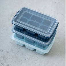 喚 HUAN 六格附蓋製冰盒 不串味迷你高湯盒 3入組 分裝盒, 1個, 3入一組