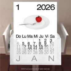 2026 미드센츄리 달력 모던 심플 오브제 캘린더 Gothic, A3 12매 SET, 1세트, 1개