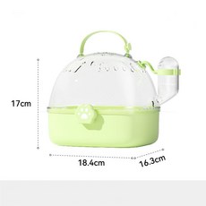 布卡星 倉鼠籠 提籠 便攜 外出籠 大空間 透明設計, 1個, 倉鼠外帶籠   綠色