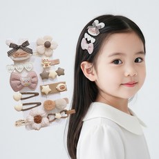 몽실이 큐티 헤어핀 12p세트 하트 캔디 플라워 여아 예쁜 리본 집게핀