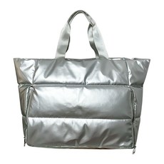 雲朵行李袋 珍珠棉手提單肩斜挎包, 銀【多隔層收納】, 1個