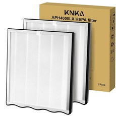 KNKA APH4000용 정품 공기 청정기 교체 필터 HEPA 및 활성탄 필터 2팩 알레르기 물질 냄새 먼지 및 꽃가루 포착 표준 필터 - 화이트 418297, 퍼플