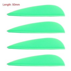 양궁 깃털 1.75/2/3 인치 60 개 6 색 드롭 모양 컷 플레칭 고무 화살 베인 애호가용 플라스틱 플레치, 09 2inch green, 1개