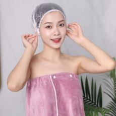 일회용 캡 개별포장 휴대용 미용실 비닐 헤어 캡 호텔 위생 대용량 에센스, 1