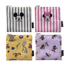 캐릭터 미니 생리대 화장품 파우치 핫팩 주머니 4개 세트