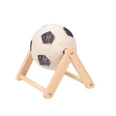 萌寵樂園木質貓抓球貓抓板，多功能貓爬架寵物玩具，貓狗通用發聲玩具, 木質V型貓抓球 大號足球款, 1個