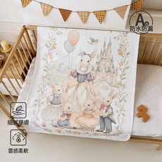 新生嬰兒A類牀單隔尿墊防水防滑水洗寶寶全棉可水洗尿布, 氣球尿墊