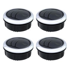 Meprotal 4피스 6.1cm(2.48인치) 라운드 블랙 에어컨 디플렉터 천장 루버 공기 통풍구 도금 손잡이 버스 RV 요트용