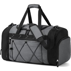 남성용 보스팩 짐백 - 여행용 방수 가방 21인치 더플백 신발 수납공간이 있는 습식 포켓 하룻밤 사이에 스포츠 블랙, Grey, 21 Inches