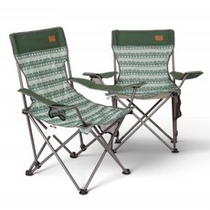 연필트리 접이식 캠핑의자 캠핑체어, 1개, 로얄 와이드 체어2개(그린)+보관가방