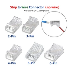 IP20 IP65 5050 3528 2835 8mm 10mm LED 스트립 라이트용 2/3/4/5/6핀 케이블 커넥터 고정 클램프 고속 연, 06 2P for 10mm PCB, 01 5 Pcs, 05 Strip to Wire A, 1개
