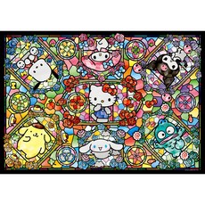 <토이앤퍼즐> 1000조각 직소퍼즐 온라인 전용, 1개, 산리오캐릭터즈 글라스 아트, 1000피스