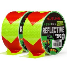 아뜰라임 야간 안전 방수 야광 벌집무늬 반사 테이프 5cm x 5m, 형광레드, 2개 형광레드, 2개