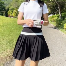 투솜 여성골프조끼 골조직 배색니트 베스트 여성 골프 조끼 여자 봄 여름 골프 웨어