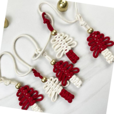 현관문종 크리스마스 트리가랜드 마크라메 만들기 DIY 키트, 그린