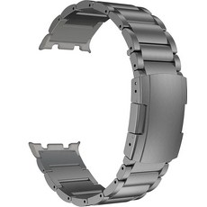 MaKTech 티타늄 밴드 갭 커넥터가 없는 메탈 팔찌 스트랩 삼성 갤럭시 워치 8 40/44mm 및 클래식 46mm [2025]용 (실버), 회색