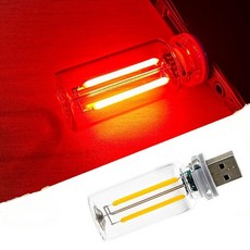 Neioaas USB LED 불꽃 조명 2개 - 리모컨 및 타이머가 있는 미니 플러그인 차량 주변 램프 자동차 가정 캠핑 파티 및 크리스마스 장식용 미니 레트로 유리 주, 레드
