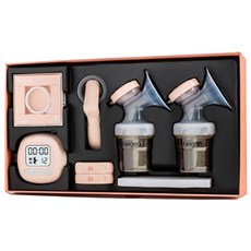 hegen 舒芙蕾多功能雙邊電動擠乳器 36種吸力模式 超輕230克 單雙邊手動三用 USB充電 無線操作, 粉色, 1組