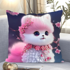 애니 캐릭터 소파쿠션 양면 소파 쿠션 솜 포함 세탁가능 고탄력 청소년용 애니쿠션 디지털 프린트 애니 캐릭터 트렌디한 스타일 안락감, 귀여운 애완동물 1-14, 40 x 40CM (솜포함 양면쿠션)