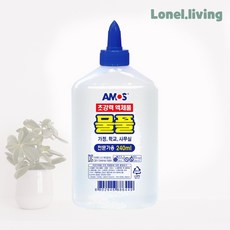 로넬리빙 아모스 물풀 240ml 액체풀 학용 사무용 접착제 1개입