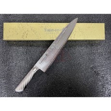 工具家達人 藤次郎 日本製 鐵柄 大馬士革鋼 牛刀 主廚刀 大馬士革 料理刀 牛刀 主廚刀 料理刀, 1個, F-1034 270mm牛刀, Silver