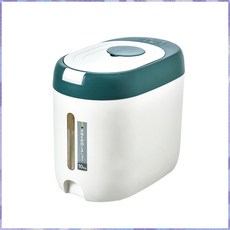 寵物飼料桶米桶 飼料桶 寵物零食桶 儲糧桶 狗狗飼料桶 貓咪飼料桶 飼料罐 糧食桶 大容量寵物飼料桶, 【大米約20斤，寵物糧約18斤】白綠大號, 1個, 13L