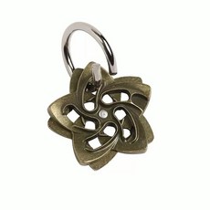 지혜의고리 감옥 퍼즐 고리 도금 게임 브레인 골든 자물쇠 퀘스트 두뇌, 1개, 갈색 합금 화환, 1피스