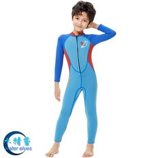 2.5MM兒童保暖連體長袖長褲防寒衣 水精靈, M