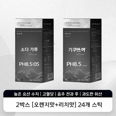 차카 소다수 pH8.5 고방 알칼리성 분말 12개입 개별포장 탄산수 대체 건강 음료, 오렌지+리치 2박스(24개)