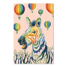 보석십자수 패브릭형 무지개 얼룩말 35x55, 단품, 1개