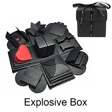 뜨거운 깜짝 파티의 사랑 폭발 상자 기념일 스크랩북을위한 선물 DIY 퍼즐 수제 발렌타인 데이, 12x12cm, 01 Explosive Box, 1개