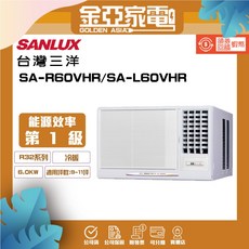SANLUX 台灣三洋 9-11坪變頻R32冷暖窗型冷氣 (SA-R60VHR 右吹式/SA-L60VHR 左吹式)
