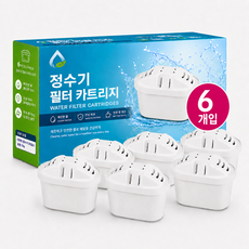 Klamol 필터(브리타 정수기 맥스트라 & 프로 필터 호환) 6입 브리타 호환 필터 물속 불순물 및 잡냄새 감소, 1세트, Klamol_K110_6x