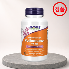 나우푸드 폴리코사놀 40mg 식물스테롤 산사열매 베지캡슐 90정, 2개