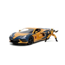 Jada Toys 마블 울버린 엑스맨 1:24 2020 쉐보레 콜벳 다이캐스트 자동차 7cm2.75인치 울버린 피규어 포함