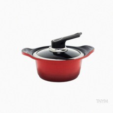 캠핑직화냄비 키친아트 세라믹냄비S 16cm 양수 레드