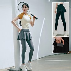 BODYAIR 假兩件式裙褲九分褲 瑜珈運動慢跑透氣舞蹈運動褲