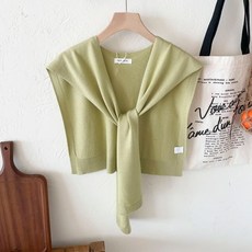 어깨숄 가디건 울 실크 단색 어부바 케이프 여름 니트 레이어드 페이크 재킷
