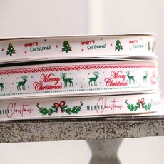 리본빌 씨즌2 크리스마스 리본 1롤, 1개, 2.면평직-사슴