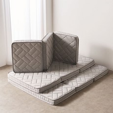 브릭 3단 접이식 롤팩미니독립스프링 매트리스 보료