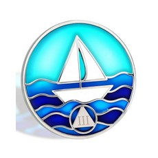 범선 3년 음주 동전 | 스테인드 글라스 반투명 디자인 - AA 메달리온 회복 이정표 알코올 중독자 익명의 선물 남성 및 여성용 YRCKUDZKG 142786 90183597, 3세 YRCKUDZKG 142786 901835971