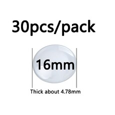 12/16/20/25/30mm 투명 유리 카보 숑 돔형 타원형 사각형 반구 DIY 쥬얼리에 대한 플랫 백 라운드, As picture, 04 Round 16mm