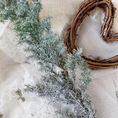 天然乾燥雪松扁柏藍柏松柏聖誕花圈素材，聖誕節裝飾，聖誕樹材料，松果橡果搭配, 1個, 大份-雪花紛飛購（大份混搭2+贈樺木片組, 雪花紛飛