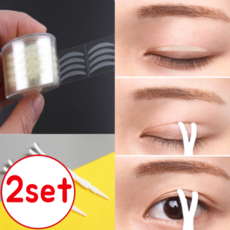 미소다믄 티안나는 워터프루프 누드 쌍꺼풀 테이프 600p(300쌍)+쌍커플 집게스틱, 2세트, 투명