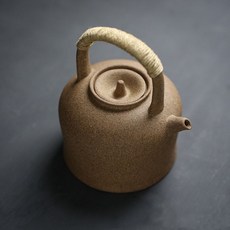 麥飯石陶土燒水壺 1300c.c. 提把隔熱不燙手 大容量 快速煮水 安全耐用, 1個, 麥飯石陶土